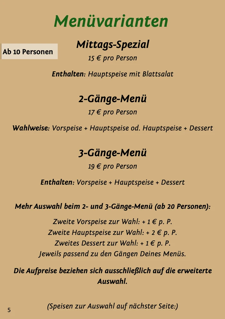 Seite 5 von 8, Abschnitt 1 von 2: Menüvarianten