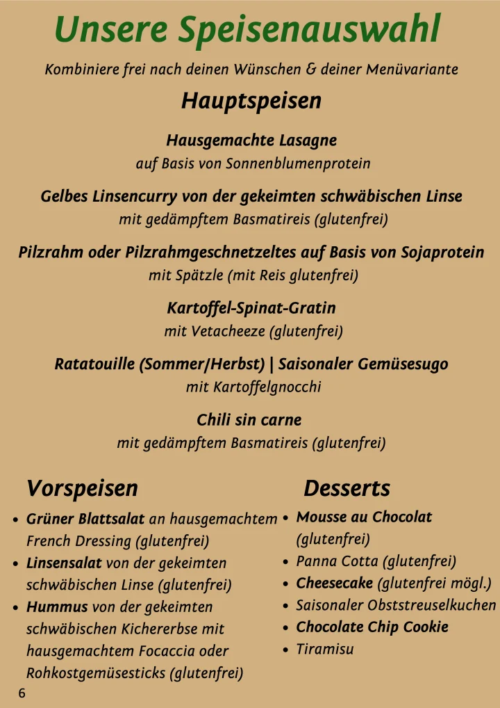 Seite 6 von 8, Abschnitt 1 von 2: Unsere Speisenauswahl