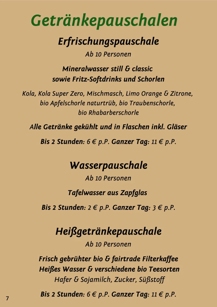 Seite 7 von 8, Abschnitt 1 von 2: Getränkepauschalen