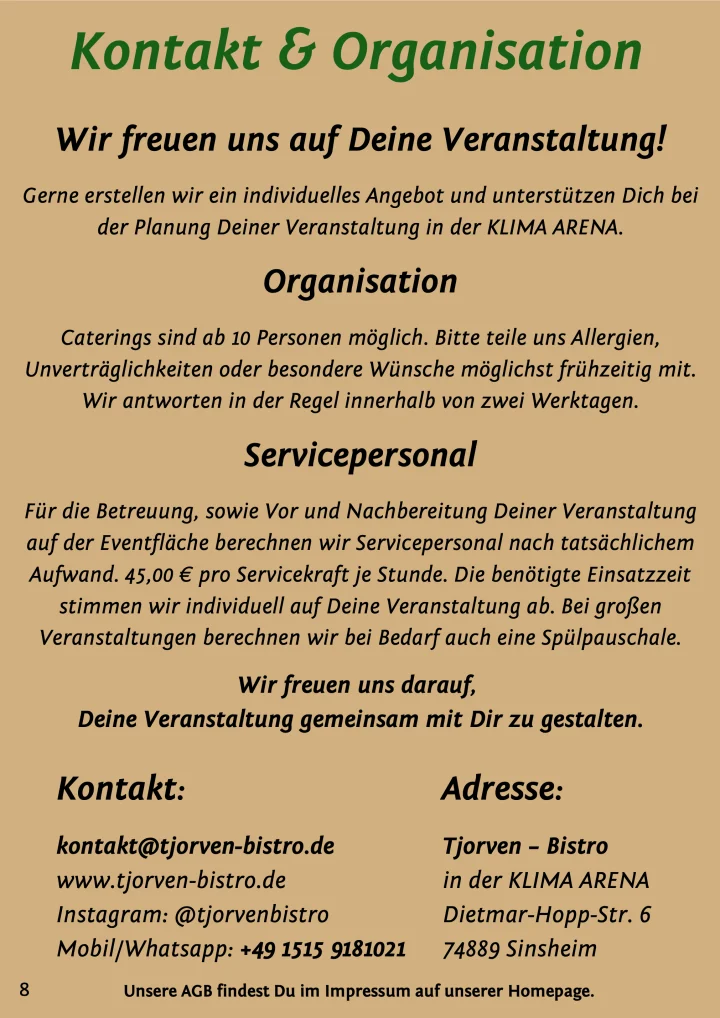 Seite 8 von 8, Abschnitt 1 von 2: Kontakt & Organisation