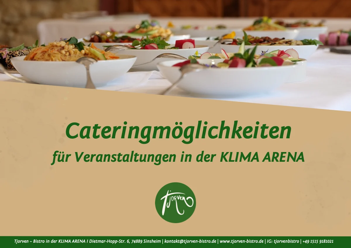 Seite 1 von 8: Titelseite: Cateringmöglichkeiten für Veranstaltungen in der KLIMA ARENA
